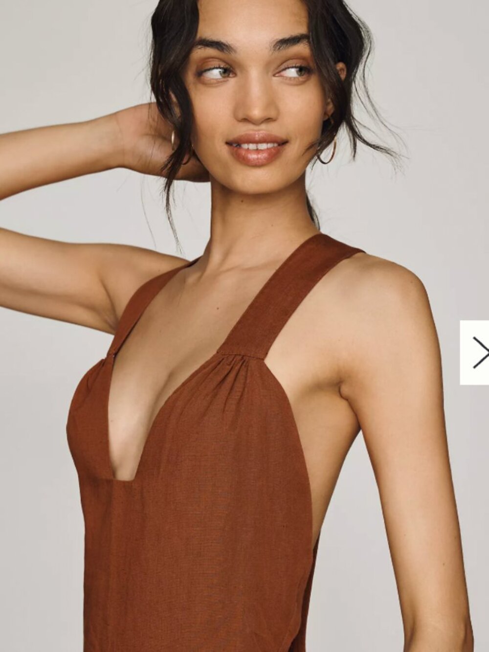 By Anthropologie Cutout Apron Jumpsuit - NEW Large Tall - Picture 2 of 4